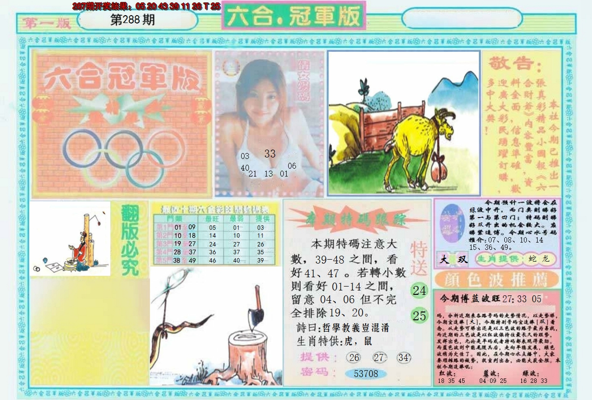 2024288期六合冠军版A