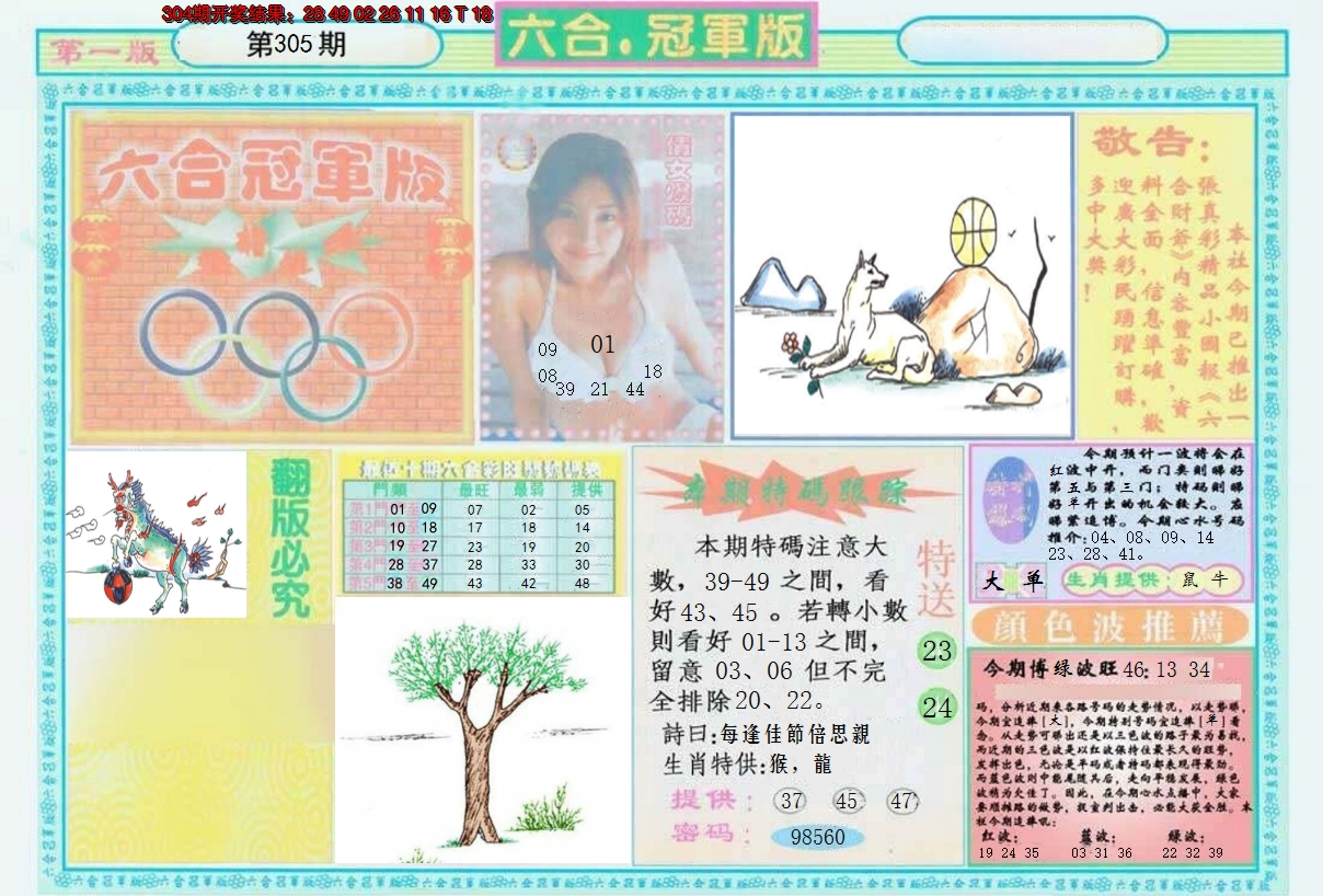 2024305期六合冠军版A