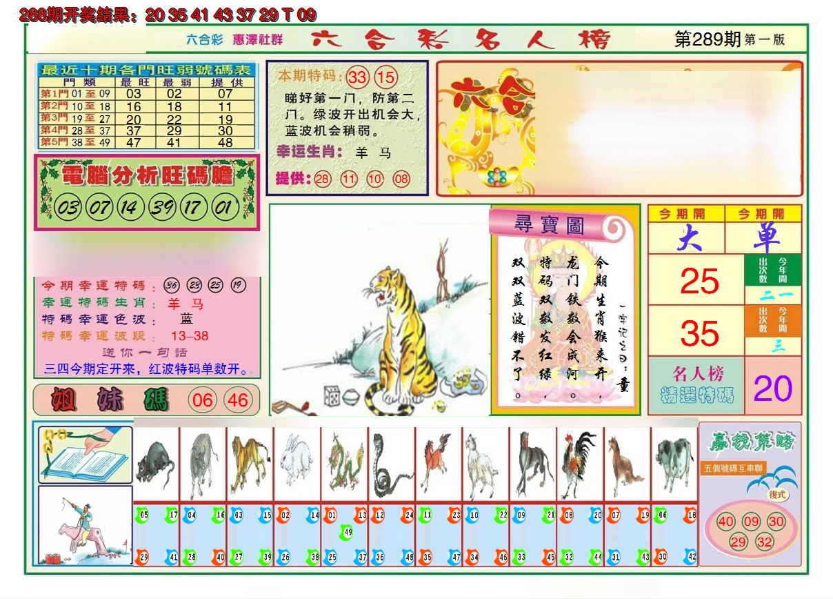 2024289期名人榜A