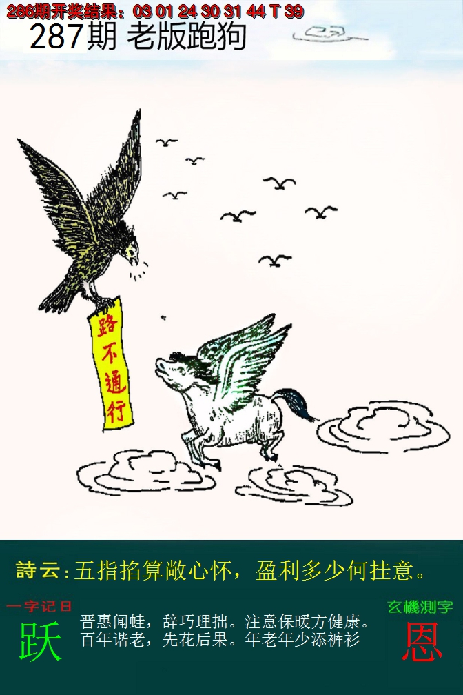 2024287期老版跑狗