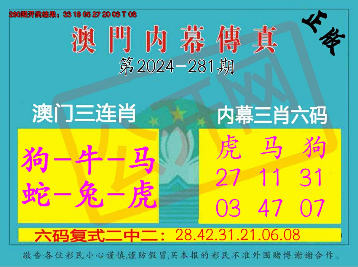 2024281期内幕传真三肖版