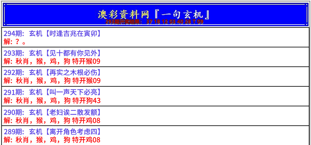 2024294期澳门一句玄机