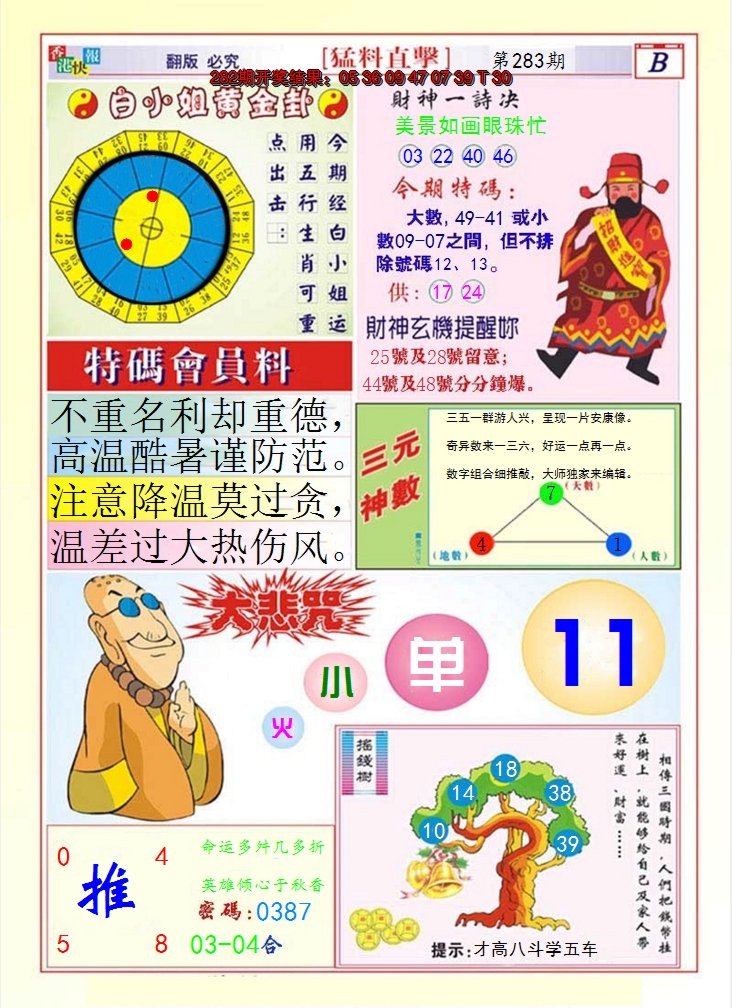 2024283期猛料直击B
