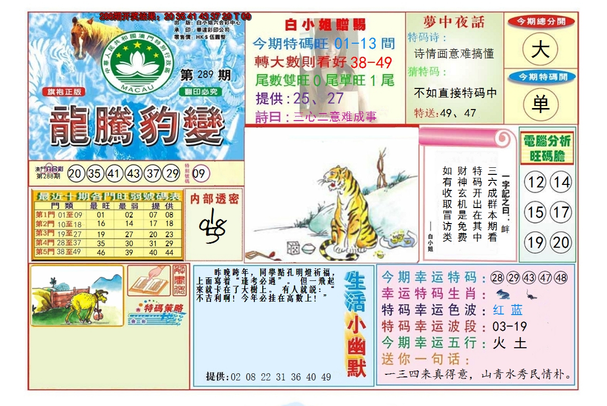 2024289期龙腾豹变