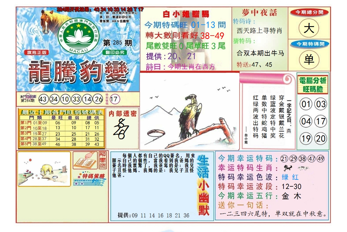 2024285期龙腾豹变