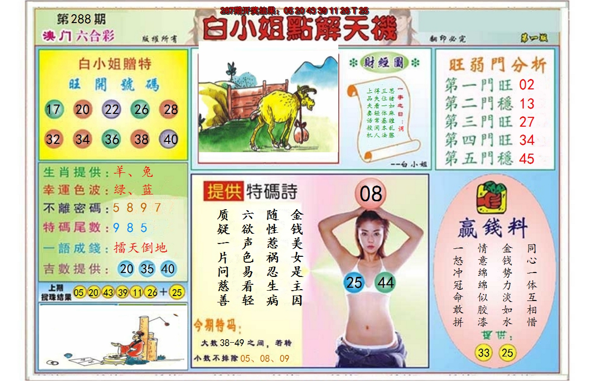 2024288期白小姐点解天机A