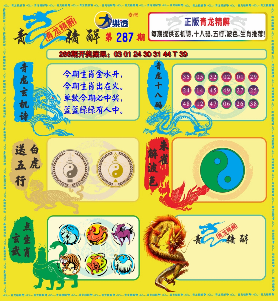 2024287期青龙精解