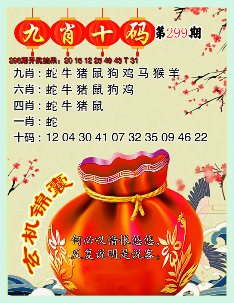 2024299期九肖十码