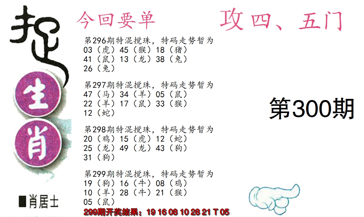 2024300期捉生肖