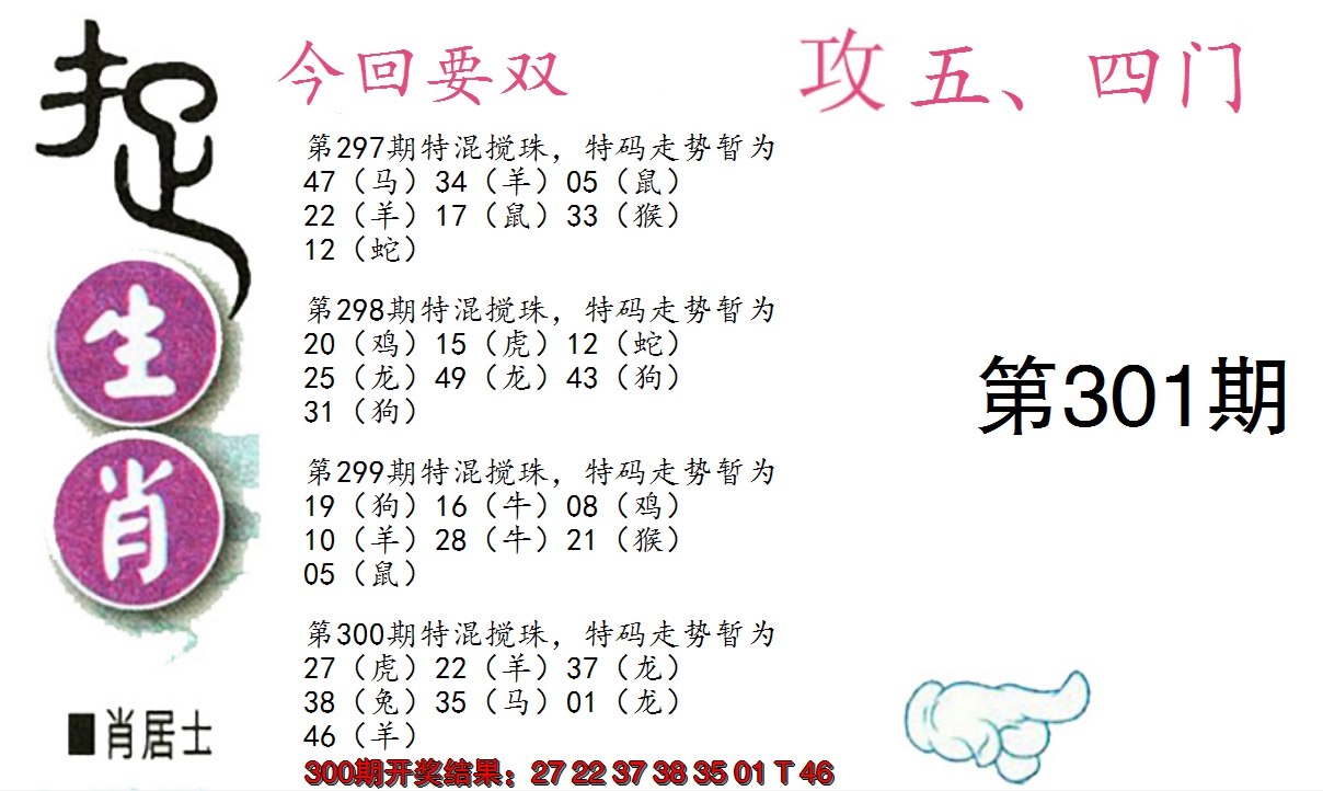 2024301期捉生肖