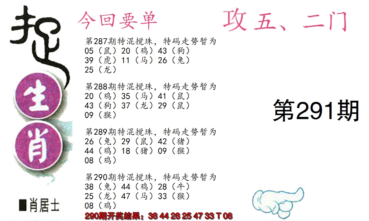 2024291期捉生肖