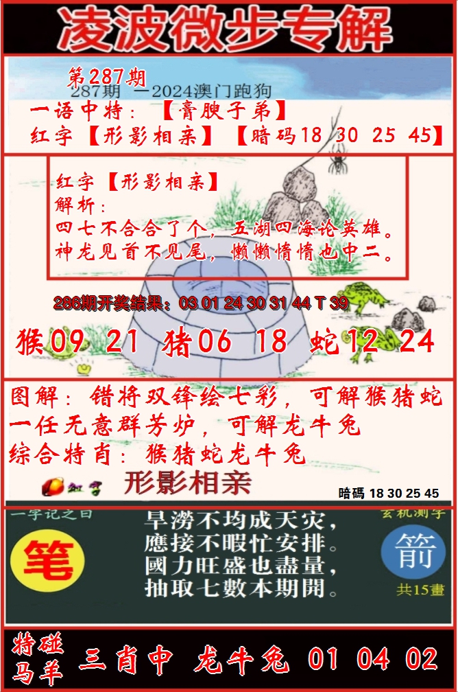 2024287期凌波微步