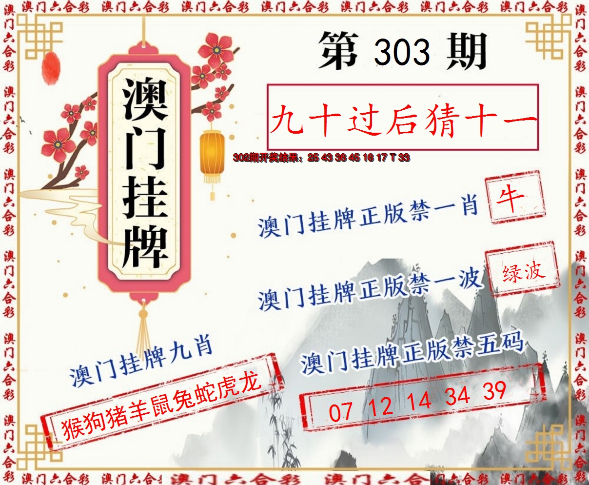 2024303期挂牌图