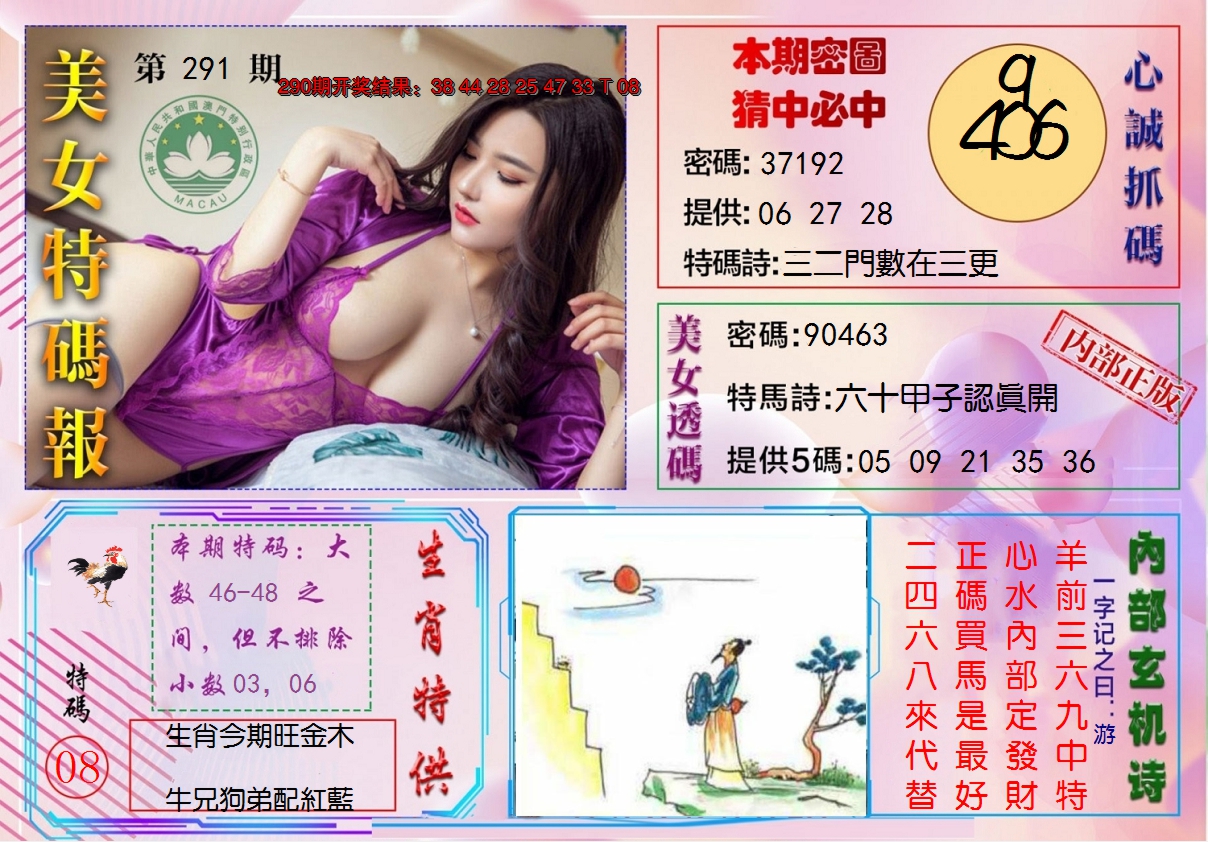 2024291期美女特码报