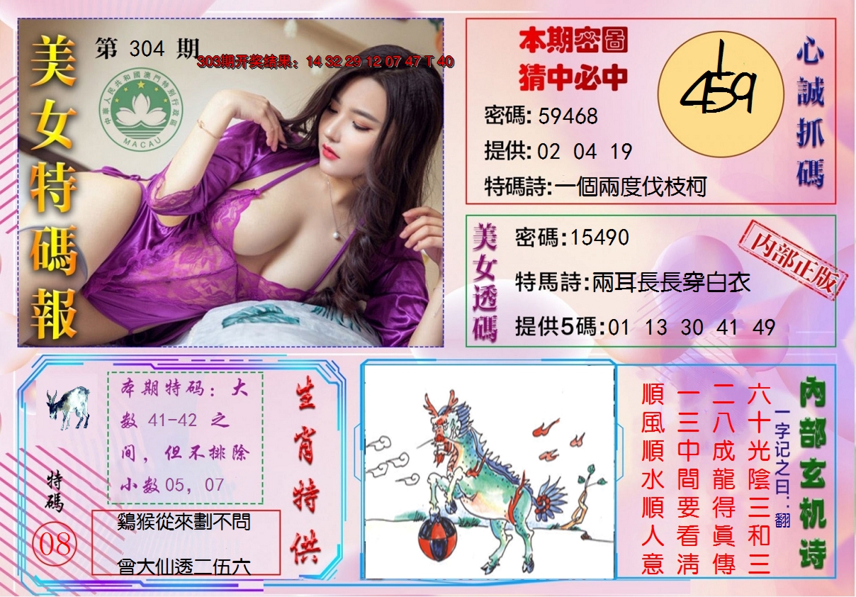 2024304期美女特码报