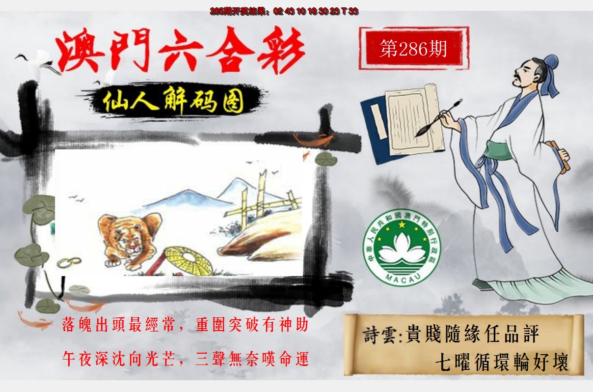 2024286期仙人解码图