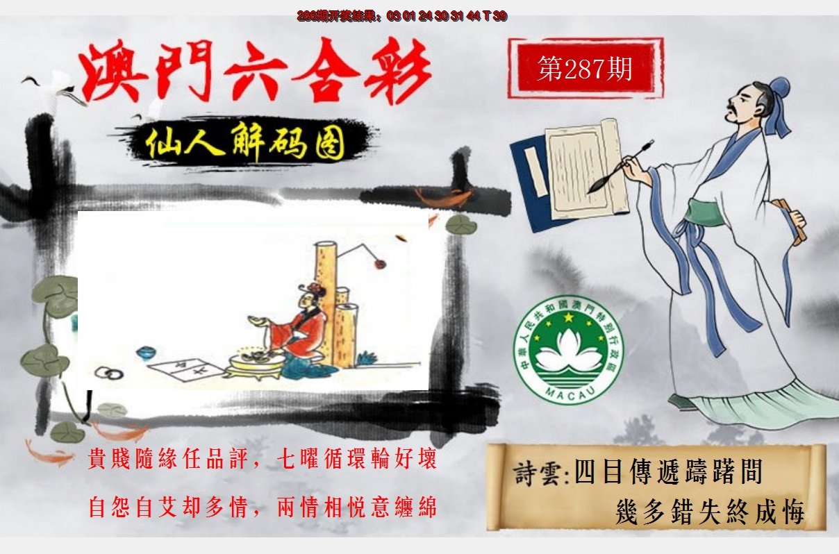 2024287期仙人解码图