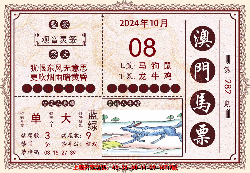 2024282期澳门马票