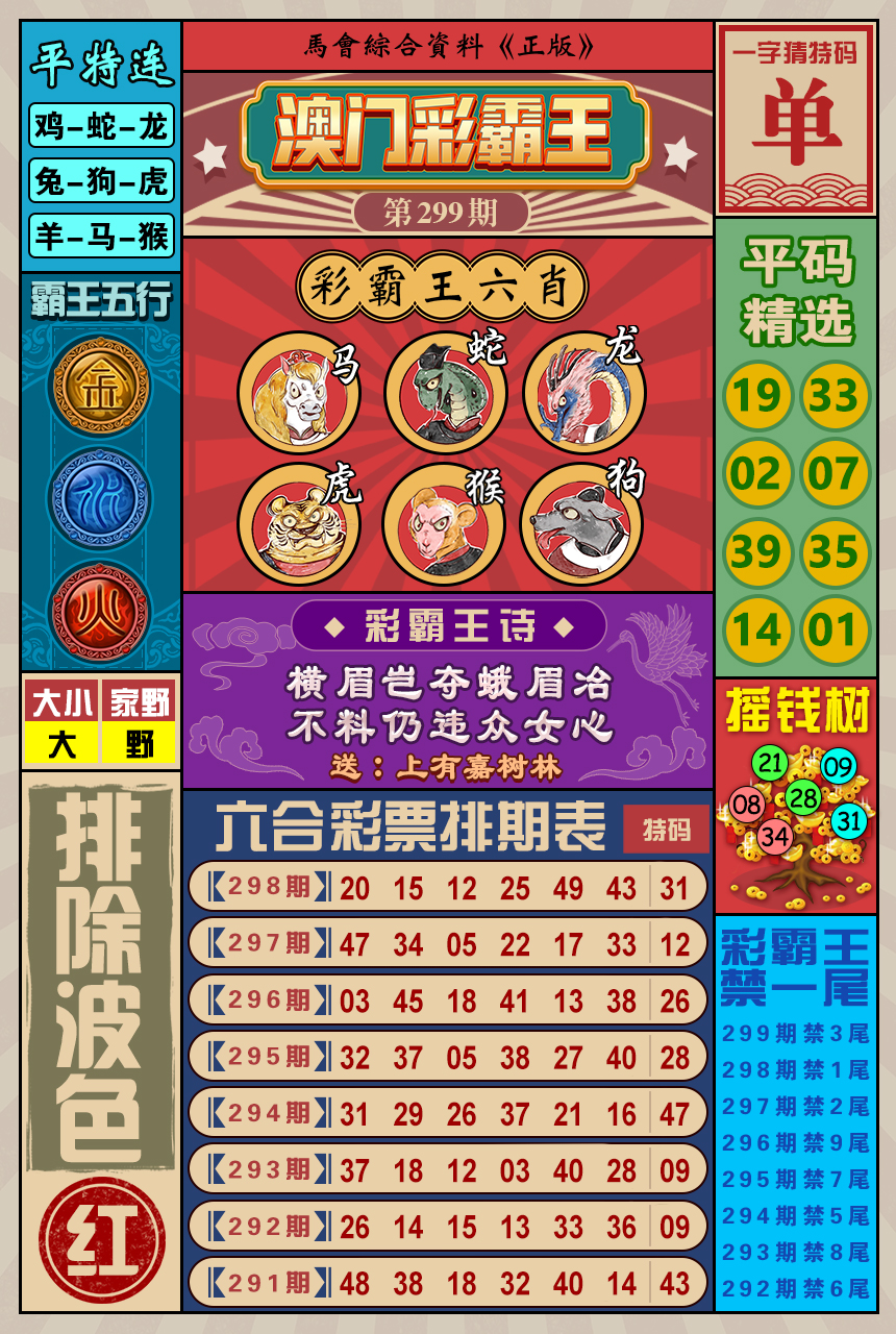 2024299期澳门彩霸王