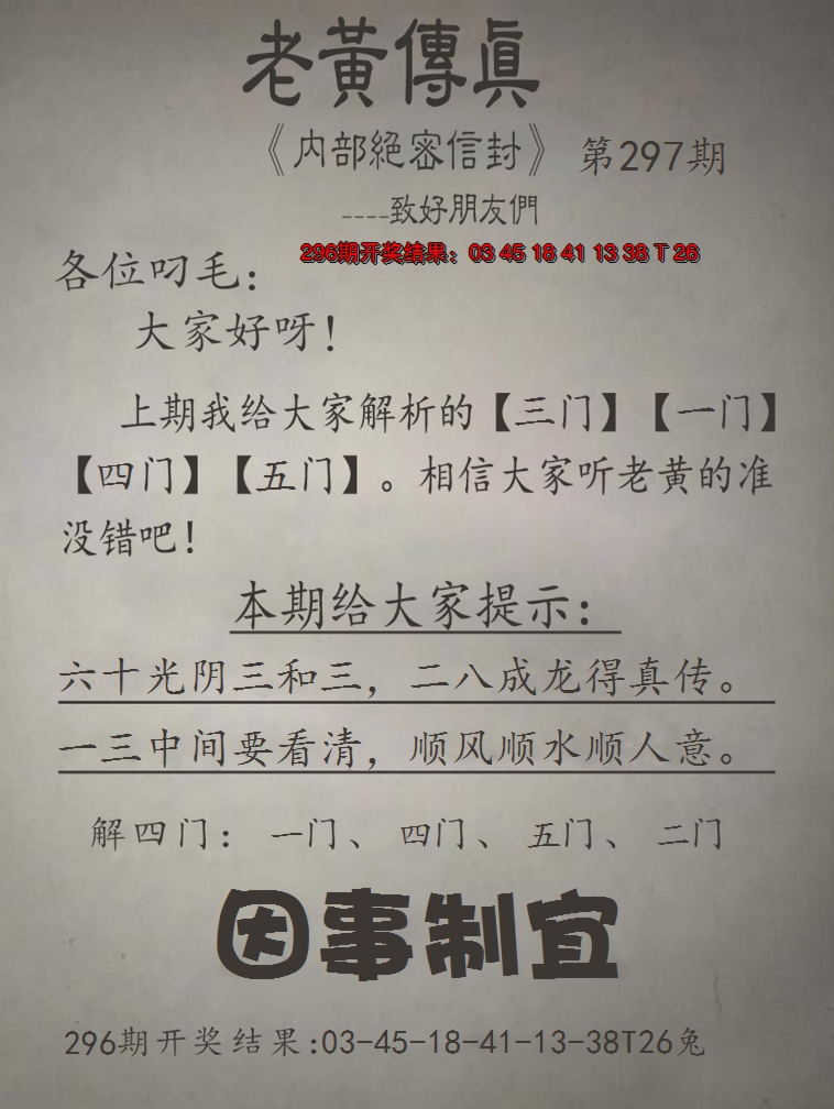 2024297期老黄传真