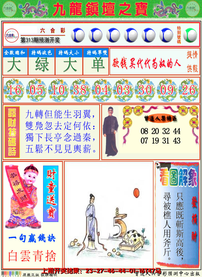 2024313期澳门挂牌解特码A