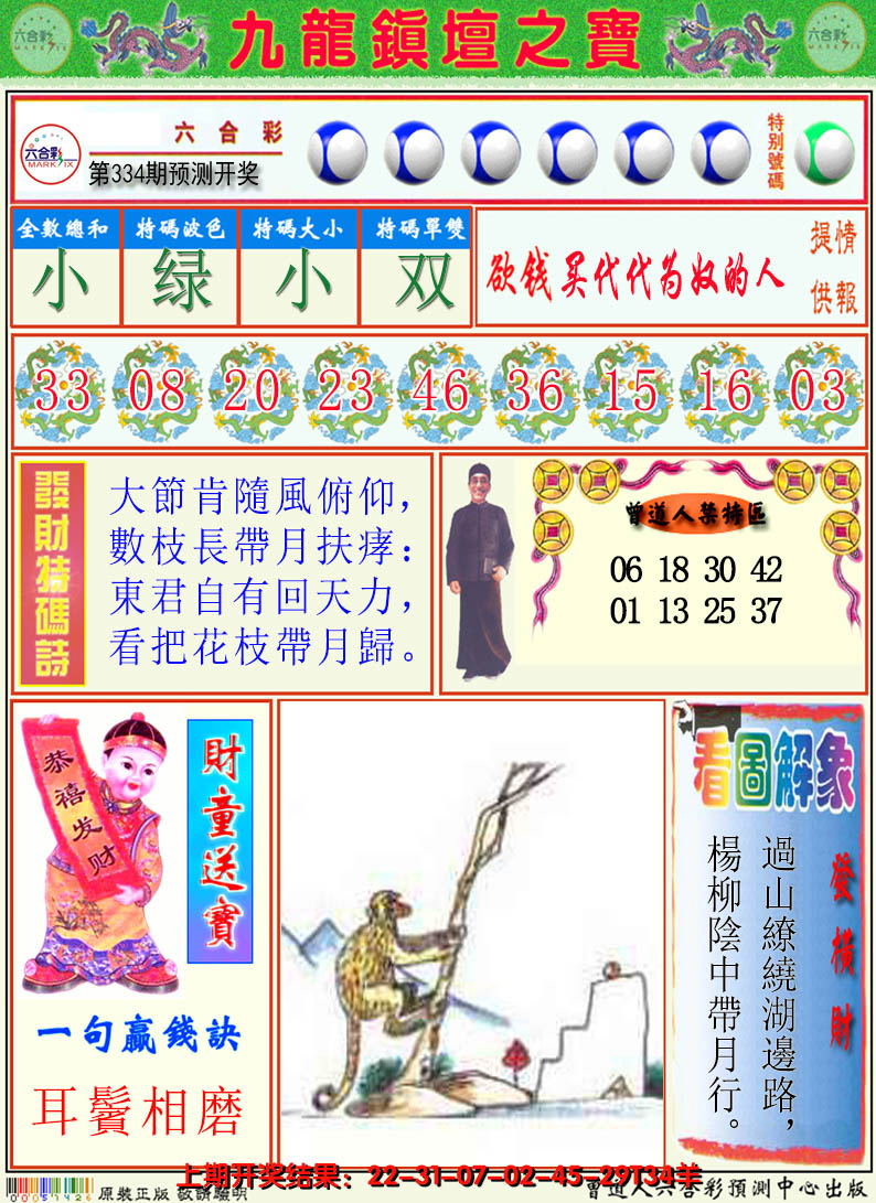 2024334期澳门挂牌解特码A