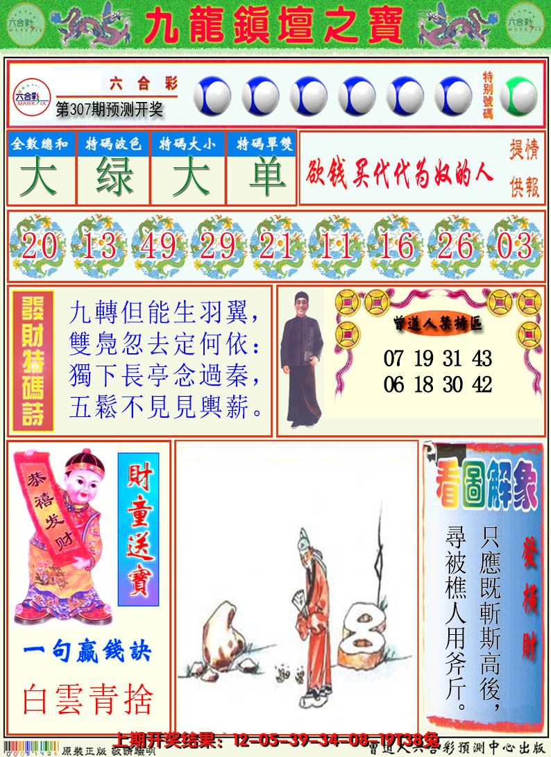 2024307期澳门挂牌解特码A