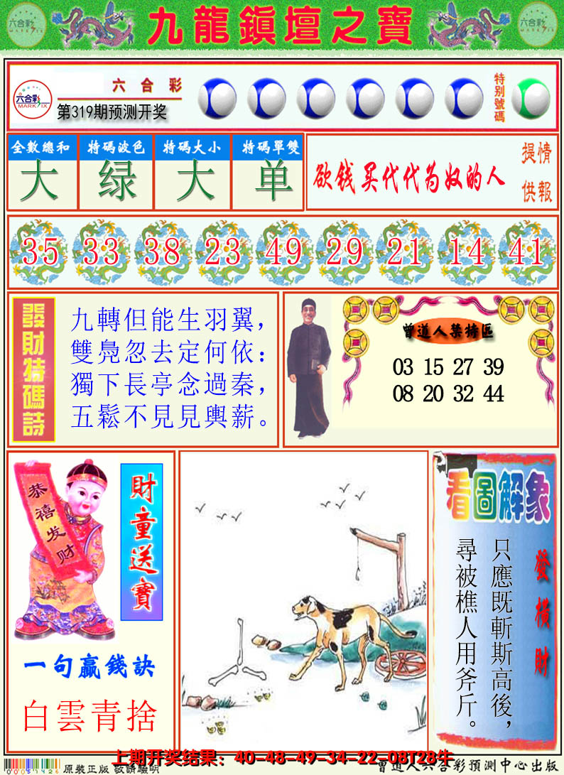 2024319期澳门挂牌解特码A