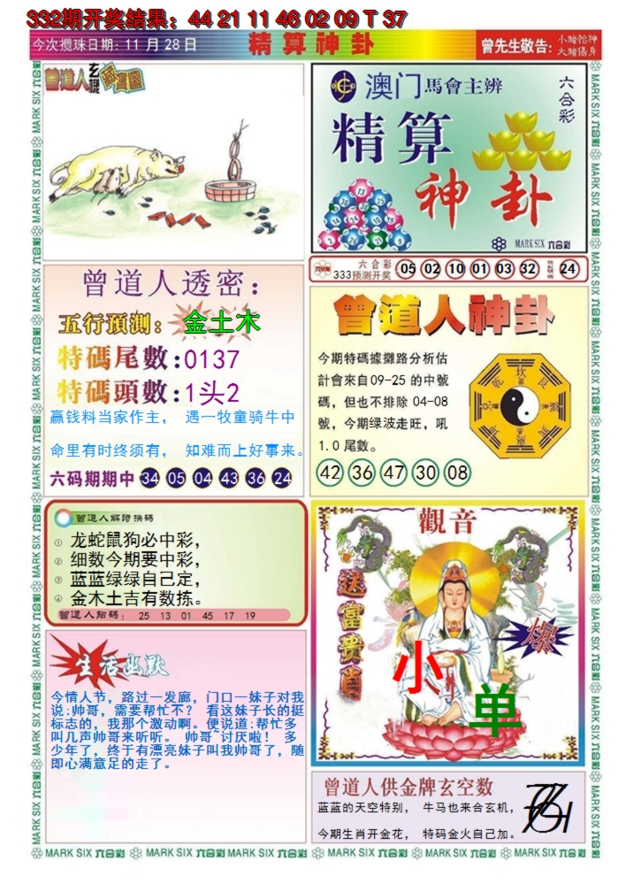 2024333期澳门精算神卦