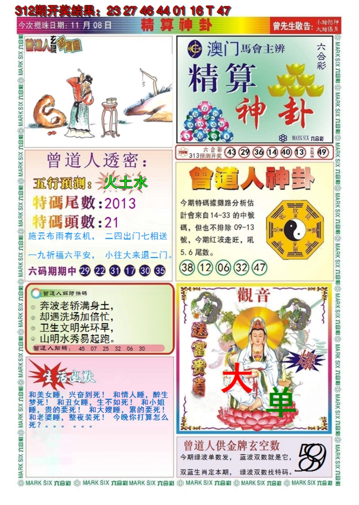2024313期澳门精算神卦
