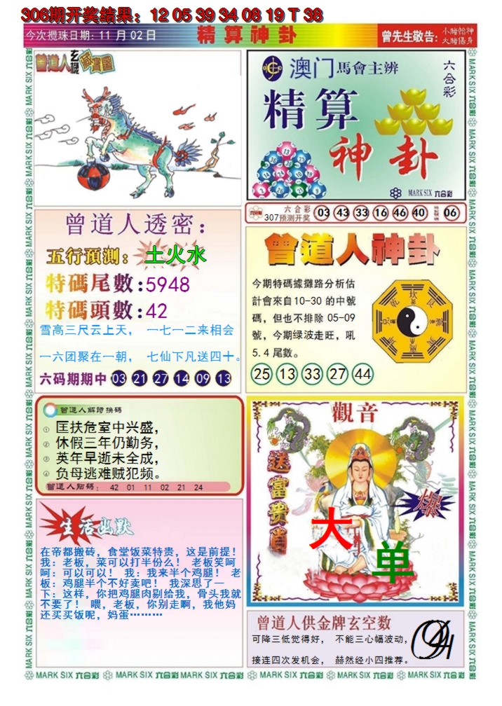2024307期澳门精算神卦