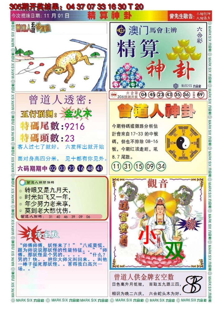 2024306期澳门精算神卦