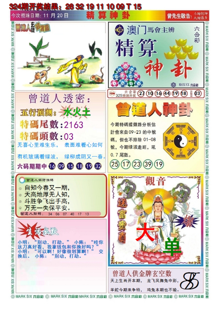 2024325期澳门精算神卦