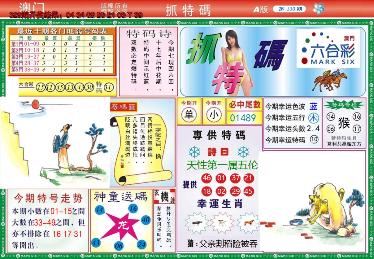 2024330期澳门抓特码A