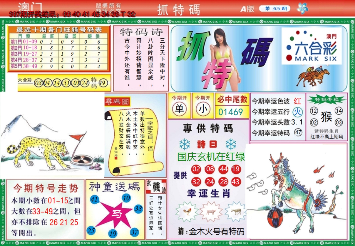 2024308期澳门抓特码A