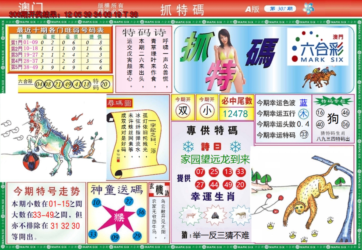 2024307期澳门抓特码A