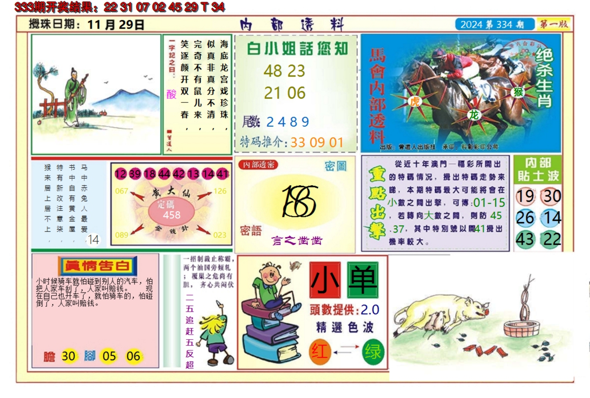 2024334期澳门内部透料A