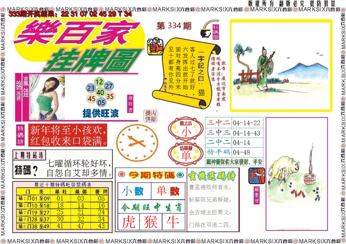2024334期乐百家挂牌图