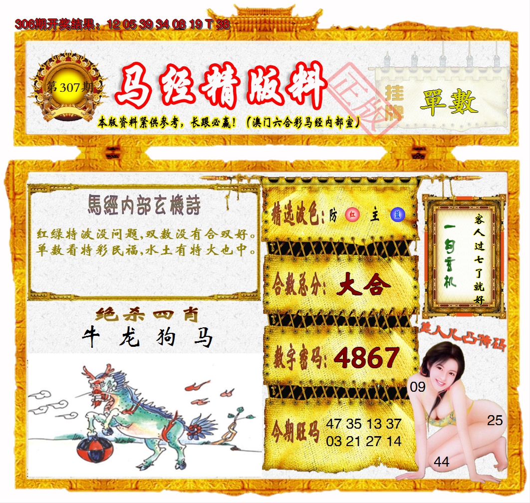 2024307期马经精版料