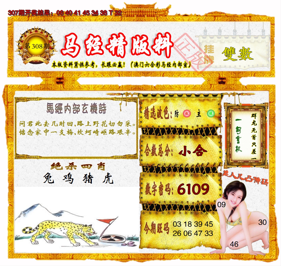 2024308期马经精版料