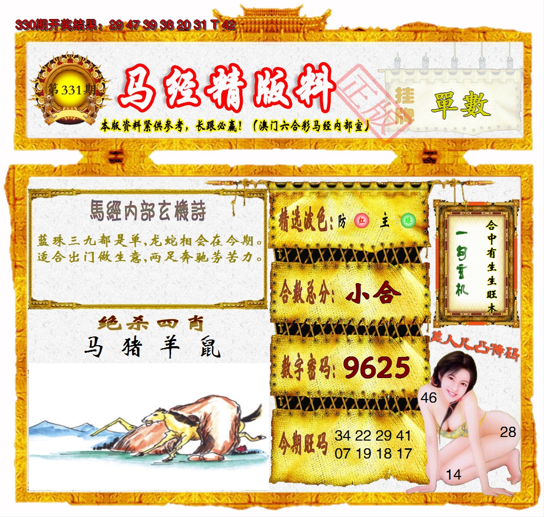 2024331期马经精版料