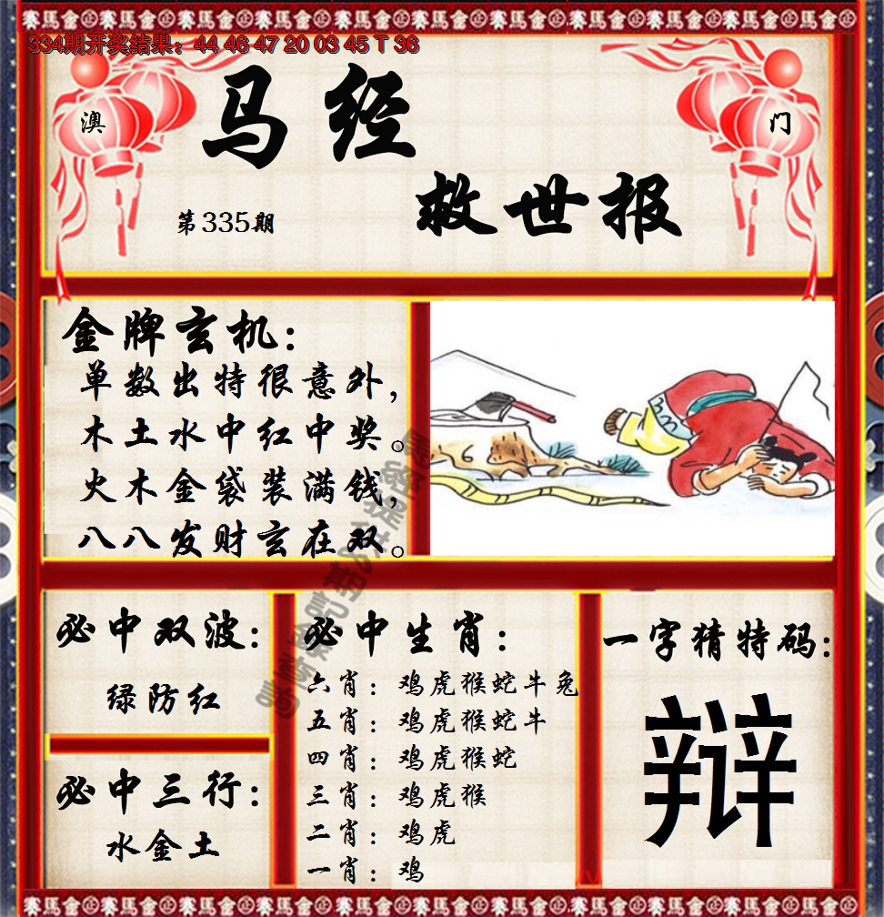 2024335期马经救世报