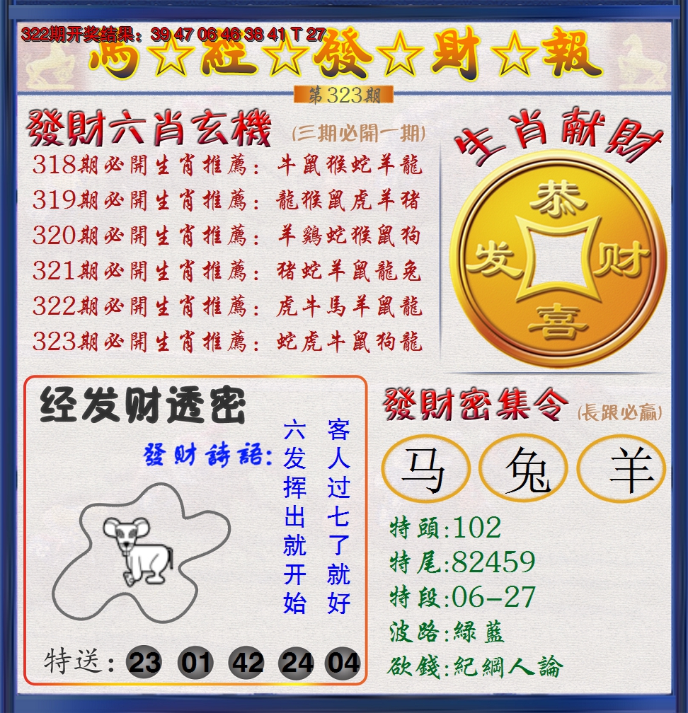 2024323期澳门发财报