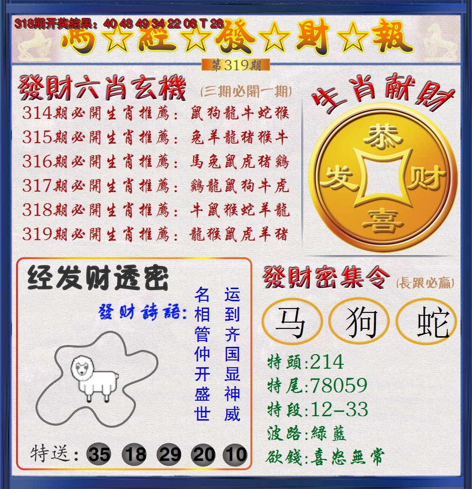2024319期澳门发财报