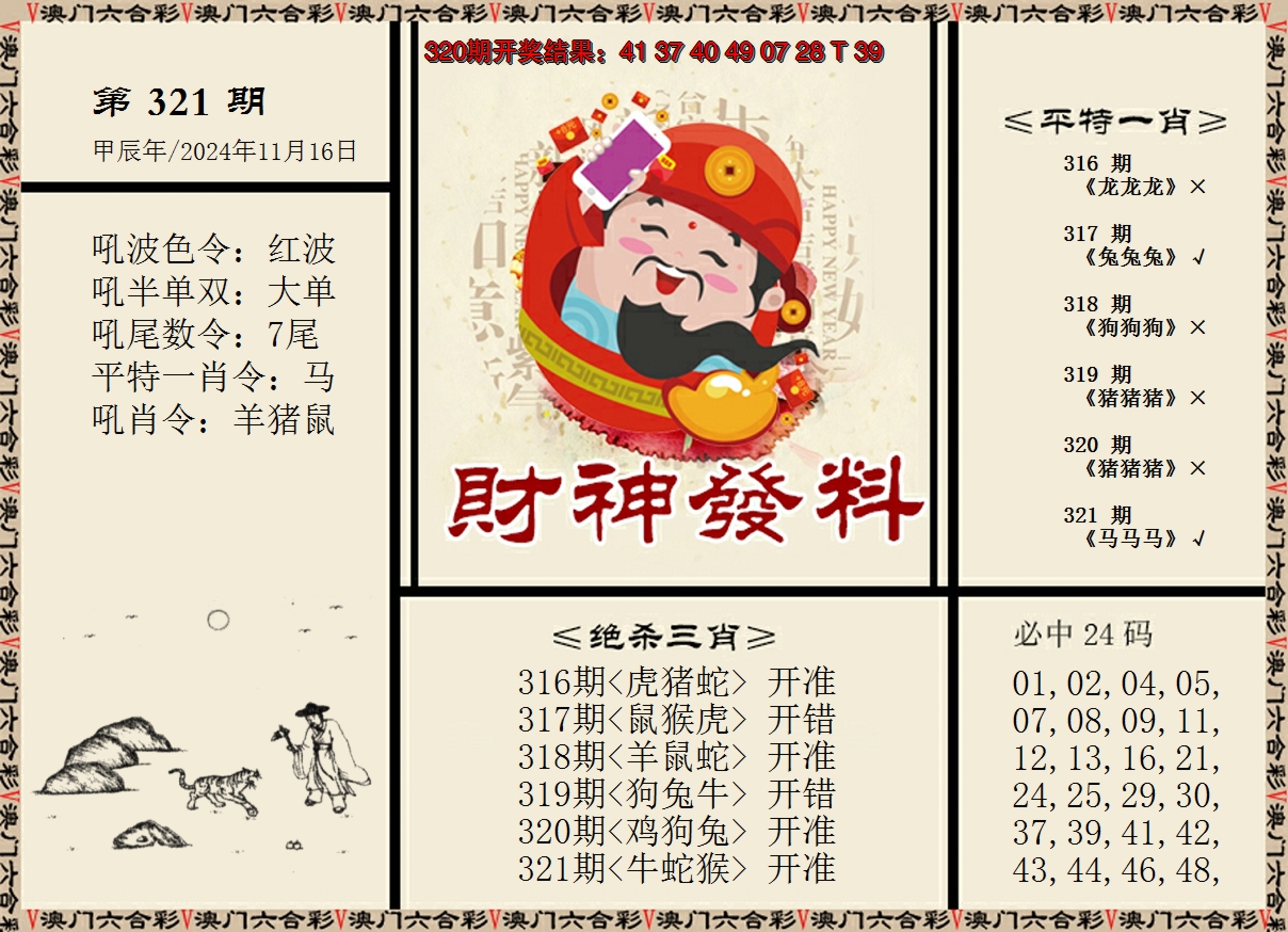 2024321期财神发料