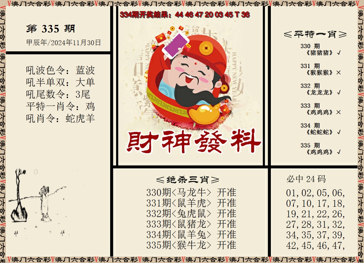 2024335期财神发料