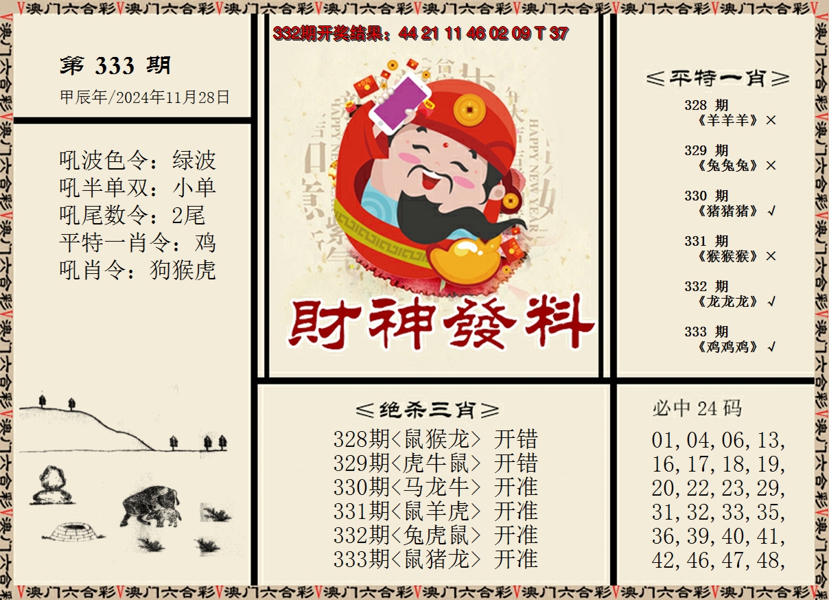 2024333期财神发料