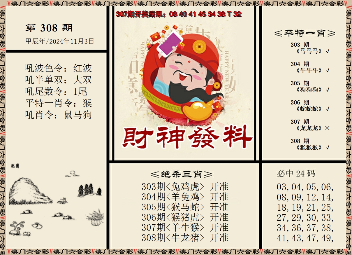 2024308期财神发料