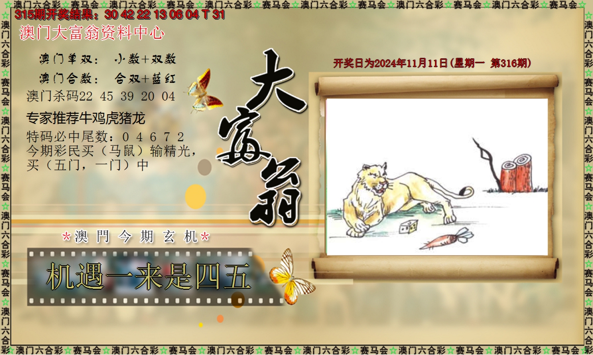 2024316期新大富翁