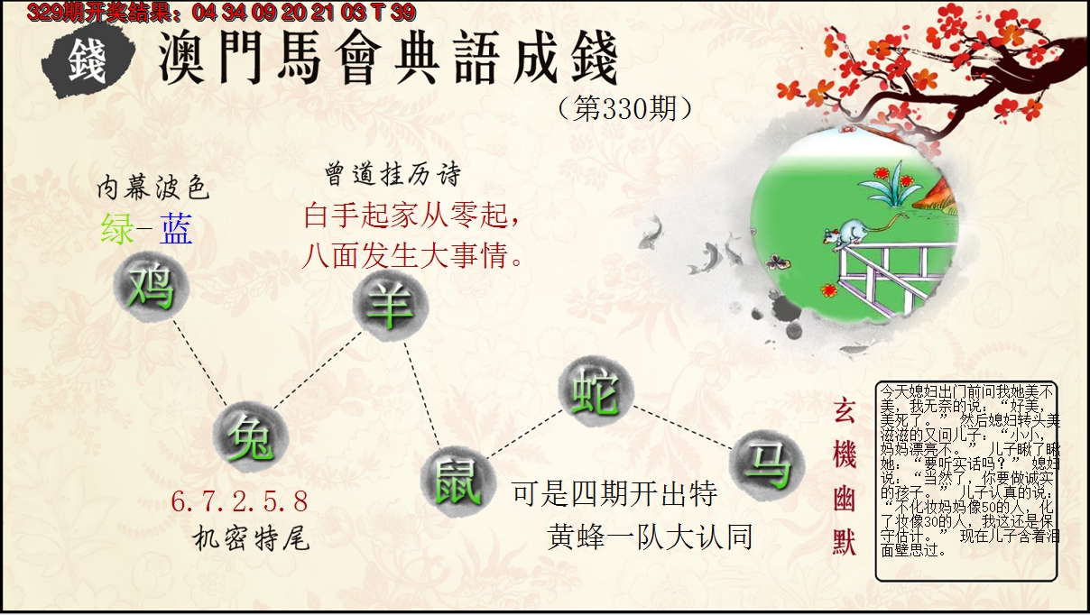 2024330期典语成钱